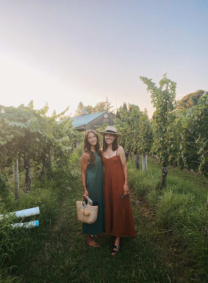 Michelle Tumolo (right) and fiancé Lara Bennett (left) at the Cape May Winery in New Jersey.